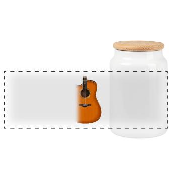 Akustik Gitarre Musiker Musik Gitarrist Geschenk - Panorama Keksdose mit Holzdeckel - Weiß - Vorne
