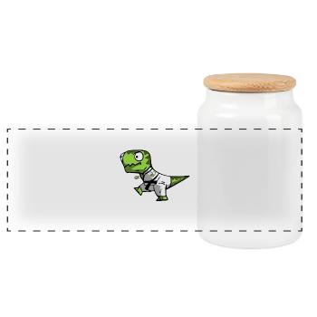 Drôle Jiu Jistu brésilien de BJJ, chemise de T-Rex Armbar - Boîte à biscuits avec couvercle en bois - blanc - Devant