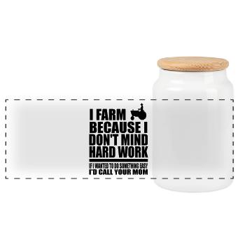 i farm because 323333333 - Panoramic Cookie Jar with Wooden Lid - white - Front