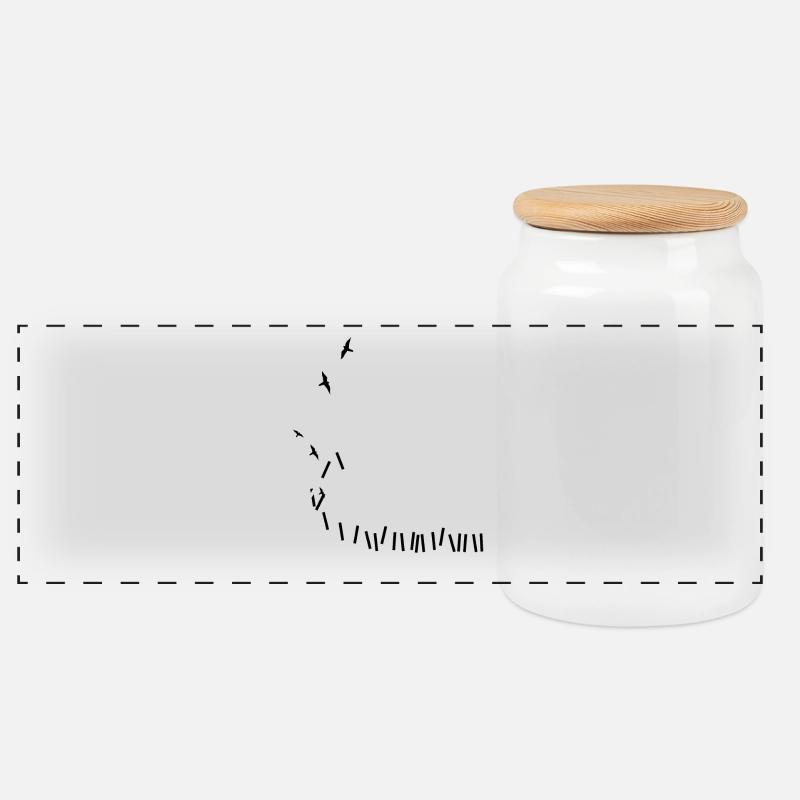 Piano - Panorama Keksdose mit Holzdeckel - Weiß