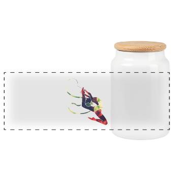 Rhythmic gymnastics / gymnastics / gymnastics - Panoramic Cookie Jar with Wooden Lid - white - Front