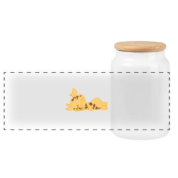 Giraffe - Giraffen - Giraffenfan - Faul - Panorama Keksdose mit Holzdeckel - Weiß - Vorne