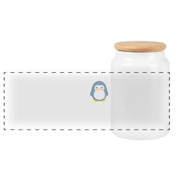 Pingouin - Pingouins - Penguin Motive - Soyez vous-même - Boîte à biscuits avec couvercle en bois - blanc - Devant