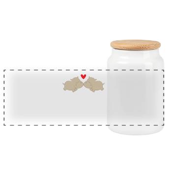 Hippo - Hippos - Hippofan - Hippolove - Panoramic Cookie Jar with Wooden Lid - white - Front