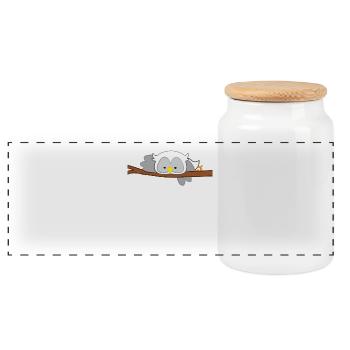 Eule - Uhu - Kauz - Eulen T-Shirt - I can't adult - Panorama Keksdose mit Holzdeckel - Weiß - Vorne