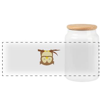 Eule - Uhu - Kauz - Eulen T-Shirt - I love Owls - Panorama Keksdose mit Holzdeckel - Weiß - Vorne