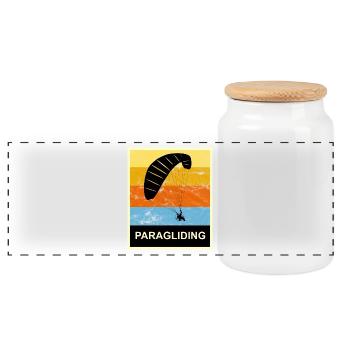 Parapente vol Vintage cadeau rétro - Boîte à biscuits avec couvercle en bois - blanc - Devant