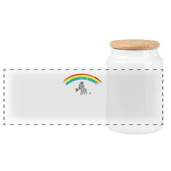 Zebra - Zebras - Zebrafan - LGBT - Glitzer - Panorama Keksdose mit Holzdeckel - Weiß - Vorne