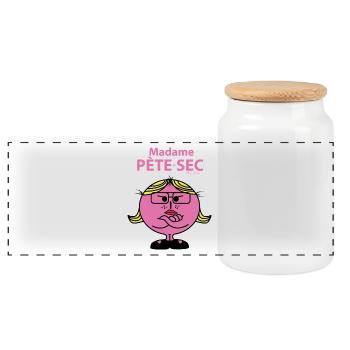 Madame Péte-sec - Panoramic Cookie Jar with Wooden Lid - white - Front