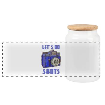 Photographie photo cadeau de caméra - Boîte à biscuits avec couvercle en bois - blanc - Devant