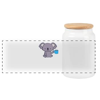 Koala - Koalas - T-shirt Koala - Café - Boîte à biscuits avec couvercle en bois - blanc - Devant
