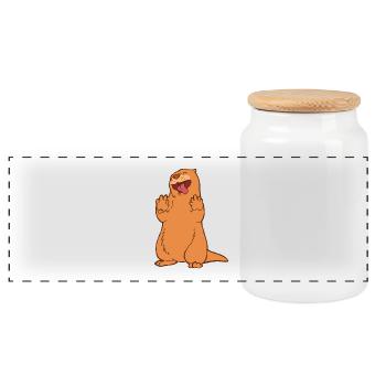 Otter der tanzt - Panorama Keksdose mit Holzdeckel - Weiß - Vorne