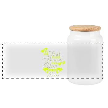 Plein comme la plage et bleu comme la mer - Boîte à biscuits avec couvercle en bois - blanc - Devant