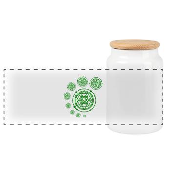 Crop Circle T-Shirt Extraterrestrial Alien - Panoramic Cookie Jar with Wooden Lid - white - Front