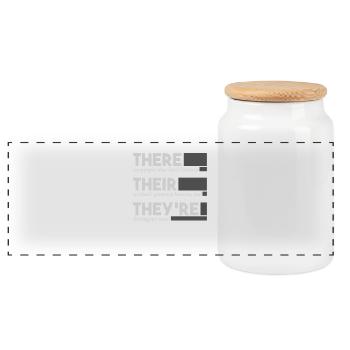 Englisch Lehrer Grammatik There Their They're - Panorama Keksdose mit Holzdeckel - Weiß - Vorne