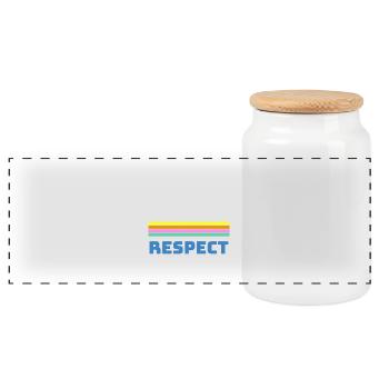 Respect the man in the ice cream van - Panorama Keksdose mit Holzdeckel - Weiß - Vorne