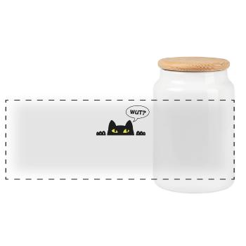 Freche süße Katze maine coon perser Geschenk - Panorama Keksdose mit Holzdeckel - Weiß - Vorne