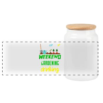 Week-end de jardinage avec une chance de boire - Boîte à biscuits avec couvercle en bois - blanc - Devant