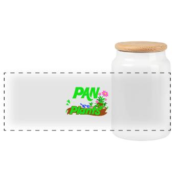 Pan avec les plantes - Cadeau Jardinier - Boîte à biscuits avec couvercle en bois - blanc - Devant