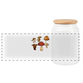 Mushroom Fungi Morels Foraging Hunting Gift Idea - Panoramic Cookie Jar with Wooden Lid - white - Front