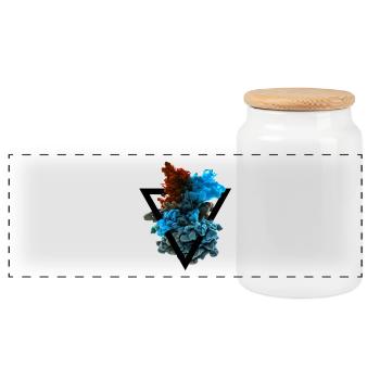 Color Cloud Colored Colorful Triangle Hipster T-Shirt - Panoramic Cookie Jar with Wooden Lid - white - Front