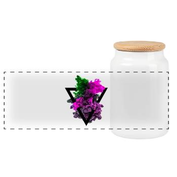 Color Cloud Colored Colorful Triangle Hipster T-Shirt - Panoramic Cookie Jar with Wooden Lid - white - Front