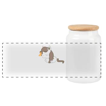 Cheval - Chevaux T-Shirt - Chevaux - Papillon - Boîte à biscuits avec couvercle en bois - blanc - Devant