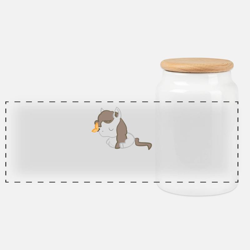 Pferd - Pferde T-Shirt - Pferde - Schmetterling - Panorama Keksdose mit Holzdeckel - Weiß