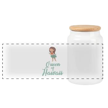 Queen of Hawaii - Boîte à biscuits avec couvercle en bois - blanc - Devant