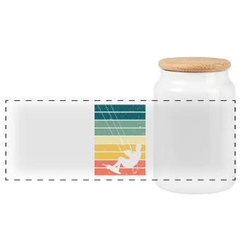 Kitesurfing - kiteboard kite surfing surfer gift - Panoramic Cookie Jar with Wooden Lid - white - Front