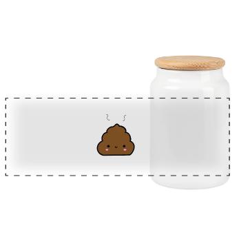 Pile de caca Emoji - Boîte à biscuits avec couvercle en bois - blanc - Devant