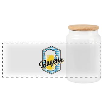 Bayern Beer Mug Chemise Bleu Blanc - Boîte à biscuits avec couvercle en bois - blanc - Devant