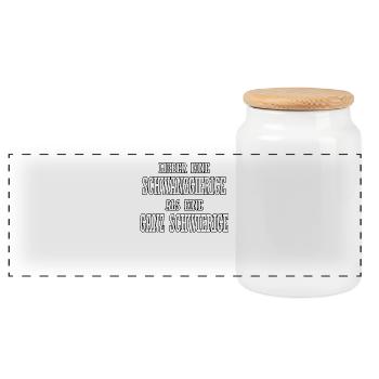Better a cock-hungry than a very difficult - Panoramic Cookie Jar with Wooden Lid - white - Front