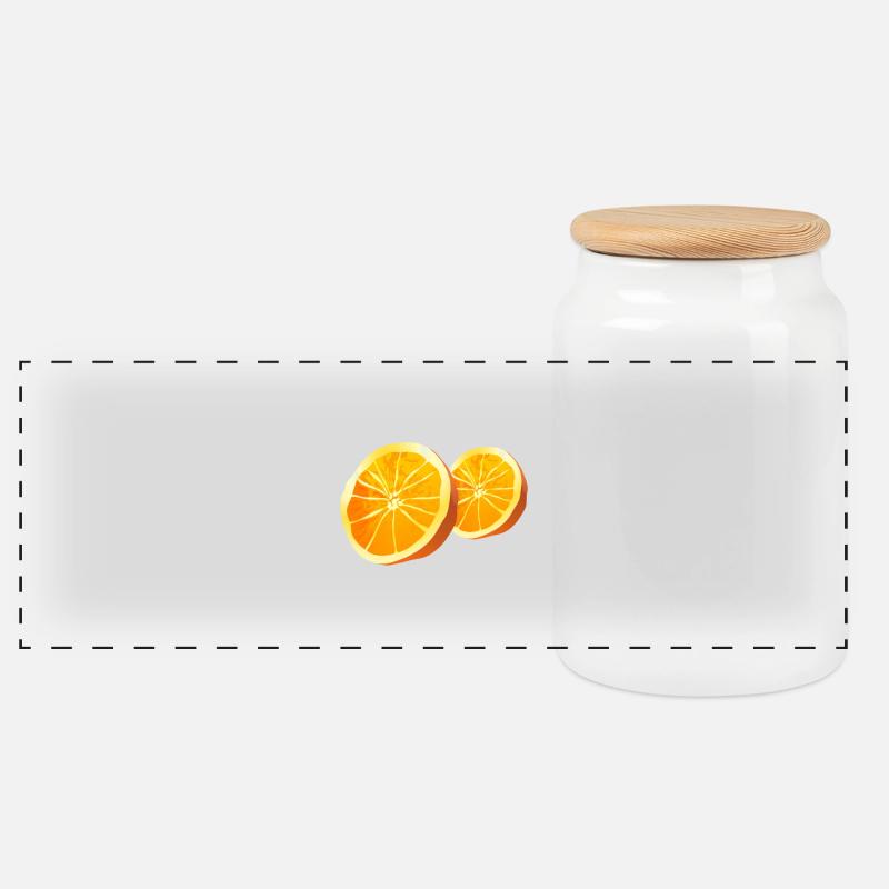 Fruit de fruits orange Fruit 2 - Boîte à biscuits avec couvercle en bois - blanc