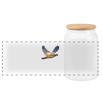 Dove of Peace Dove Peace Freedom Peace - Panoramic Cookie Jar with Wooden Lid - white - Front