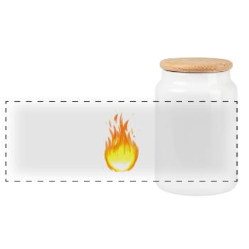 Flame flammes Incendie incendie pompiers - Boîte à biscuits avec couvercle en bois - blanc - Devant