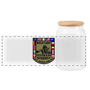 Veteran Brotherhood - Panorama Keksdose mit Holzdeckel - Weiß - Vorne