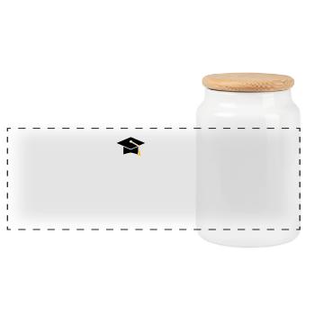 mortier - Boîte à biscuits avec couvercle en bois - blanc - Devant