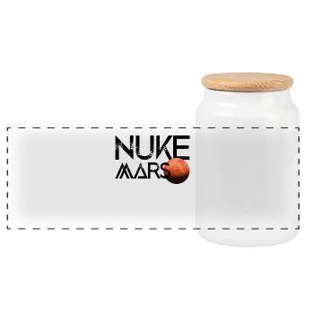 Nuke Mars Terraforming Space Red Planet - Boîte à biscuits avec couvercle en bois - blanc - Devant
