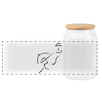 Sliding stop - Panoramic Cookie Jar with Wooden Lid - white - Front