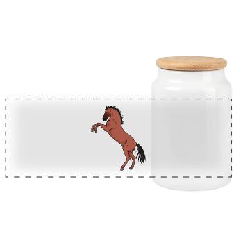 Pferd Pferde Pony Reiten Wildpferd Hengst Wild - Panorama Keksdose mit Holzdeckel - Weiß - Vorne