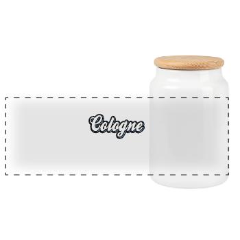 Cologne Schriftzug Vintage Colonia Kölsch Fan Köln - Panorama Keksdose mit Holzdeckel - Weiß - Vorne