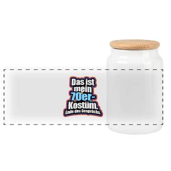 Das Ist Mein 70er Kostüm Retro Outfit Motto Party - Panorama Keksdose mit Holzdeckel - Weiß - Vorne