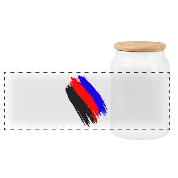 Drapeau polyamour Drapeau polyamour Pride Polyamour - Boîte à biscuits avec couvercle en bois - blanc - Devant