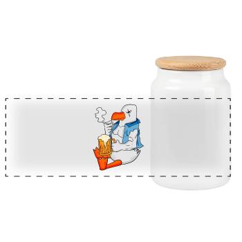 Bière de mouette dangereuse mouette de la mer du Nord Moin - Boîte à biscuits avec couvercle en bois - blanc - Devant
