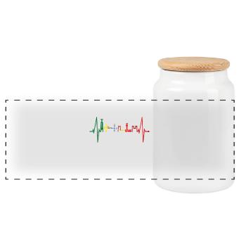 Lisbonne skyline heartbeat drapeau du Portugal - Boîte à biscuits avec couvercle en bois - blanc - Devant