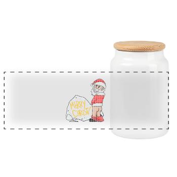Ugly Christmas Lustig - Panorama Keksdose mit Holzdeckel - Weiß - Vorne