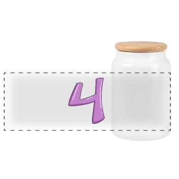 Chiffre numéro 4 - Boîte à biscuits avec couvercle en bois - blanc - Devant