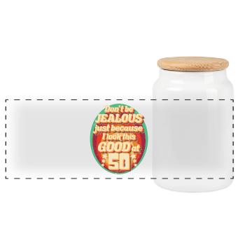 50e anniversaire pour hommes et femmes à 50 ans - Boîte à biscuits avec couvercle en bois - blanc - Devant