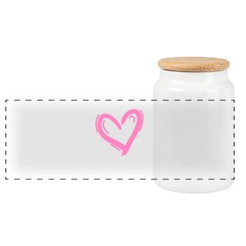 Herz Design Liebe Rosa - Panorama Keksdose mit Holzdeckel - Weiß - Vorne